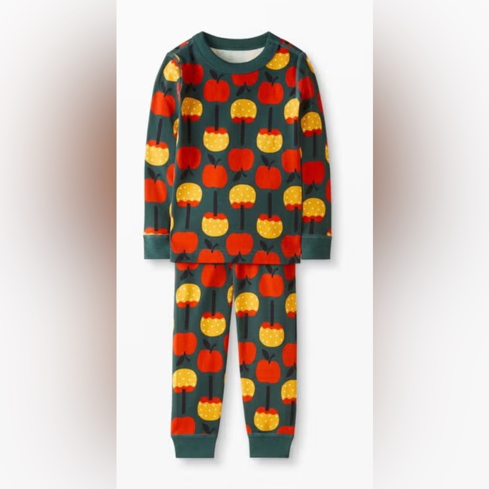 Hanna Andersson Long John Pajamas in Candy Apple pattern, size 5